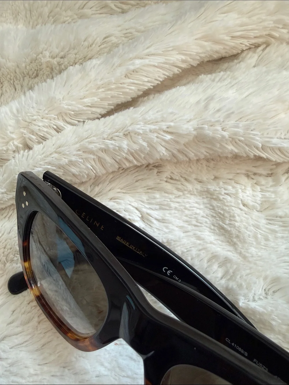 Celine Two-Tone Black and Tortoiseshell Cat-Eye Sunglasses